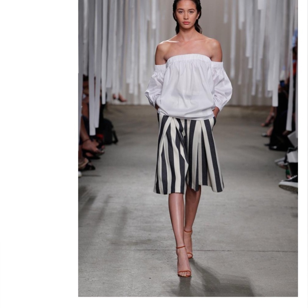 MILLY Graphic Stripe Culotte Pants